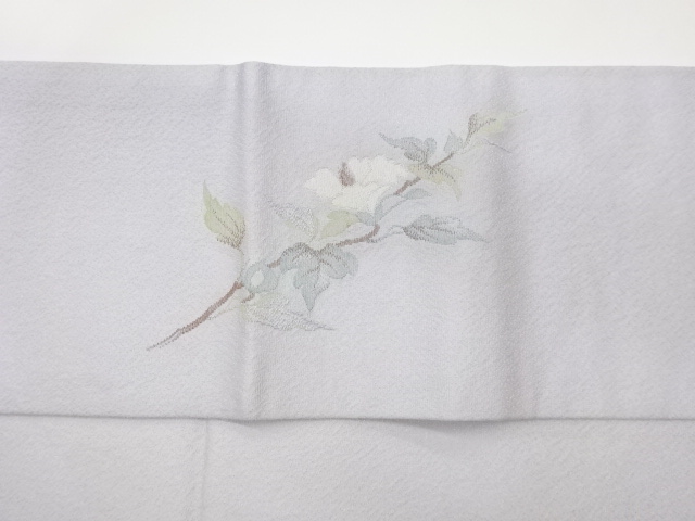  作家物　銀通し花・枝葉に文字模様織出し名古屋帯